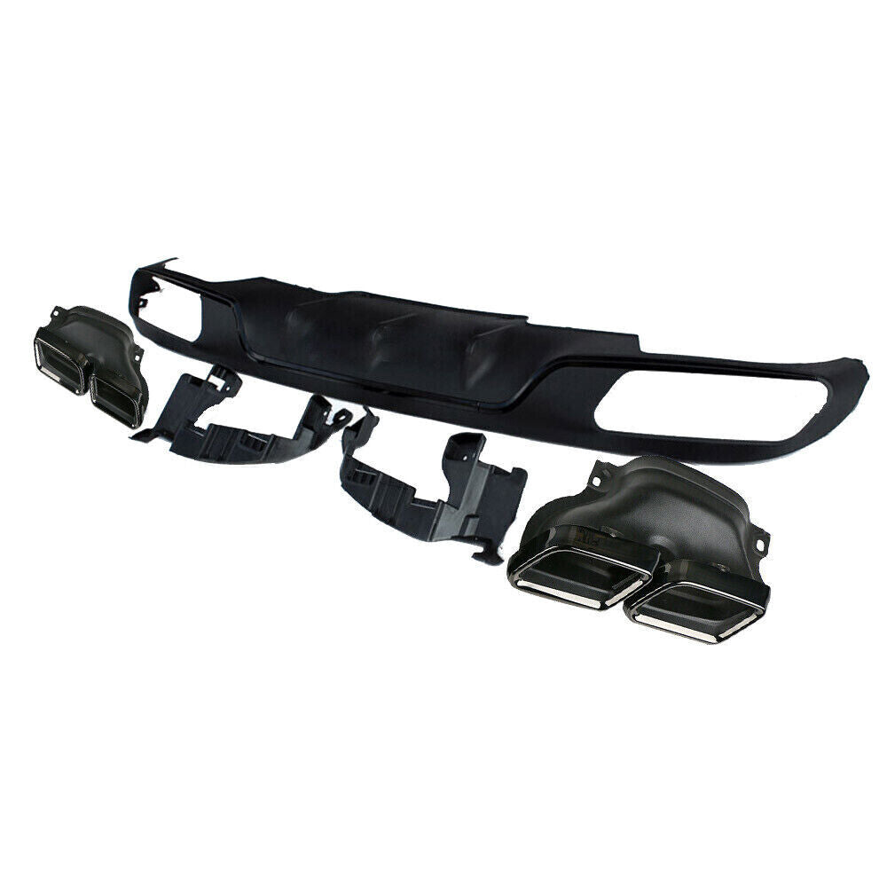 FOR MERCEDES E CLASS W213 NORMAL SEDAN E63 LOOK REAR BUMPER DIFFUSER TAILPIPES