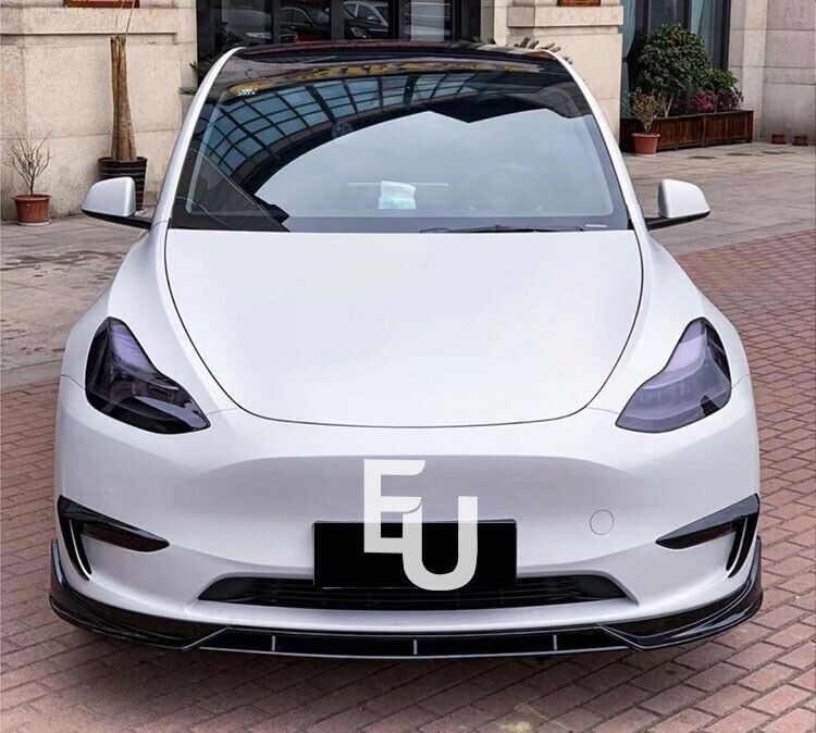 FOR TESLA MODEL Y FRONT BUMPER SPLITTER LIP SPOILER GLOSS BLACK 2020-2023