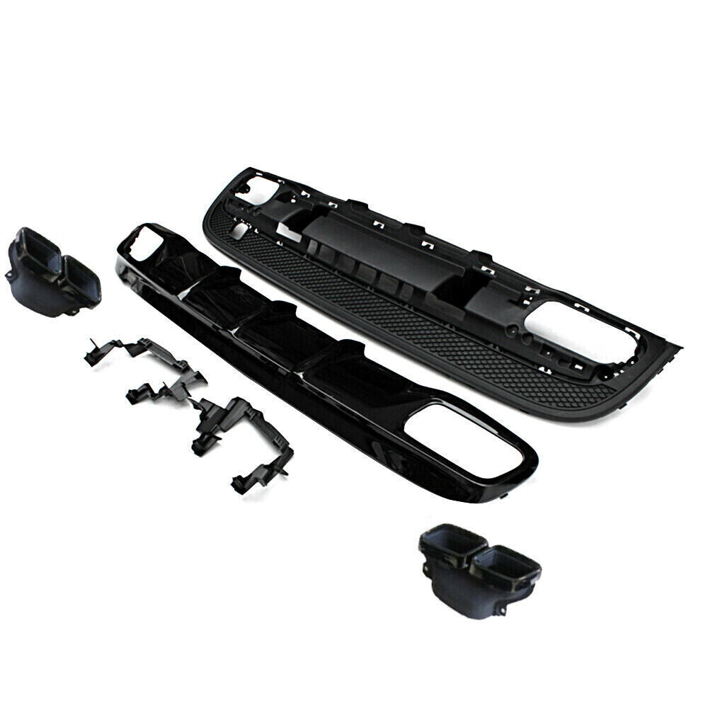 FOR MERCEDES GLA CLASS X156 AMG GLA45 ED1 LOOK REAR DIFFUSER TAILPIPES 2013-2018