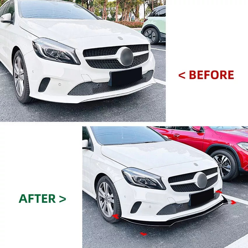 FRONT SPLITTER LIP FOR MERCEDES A CLASS W176 SE FACELIFT STANDARD LCI 2015-2018