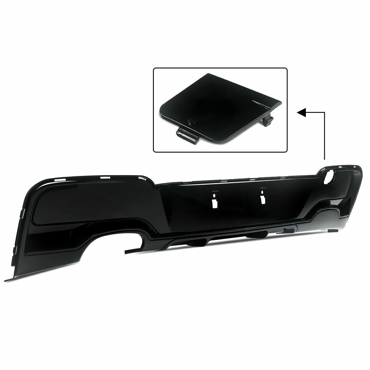 REAR DIFFUSER DUAL EXHAUST FOR BMW 1 SERIES F20 F21 PRE-LCI M SPORT GLOSS BLACK