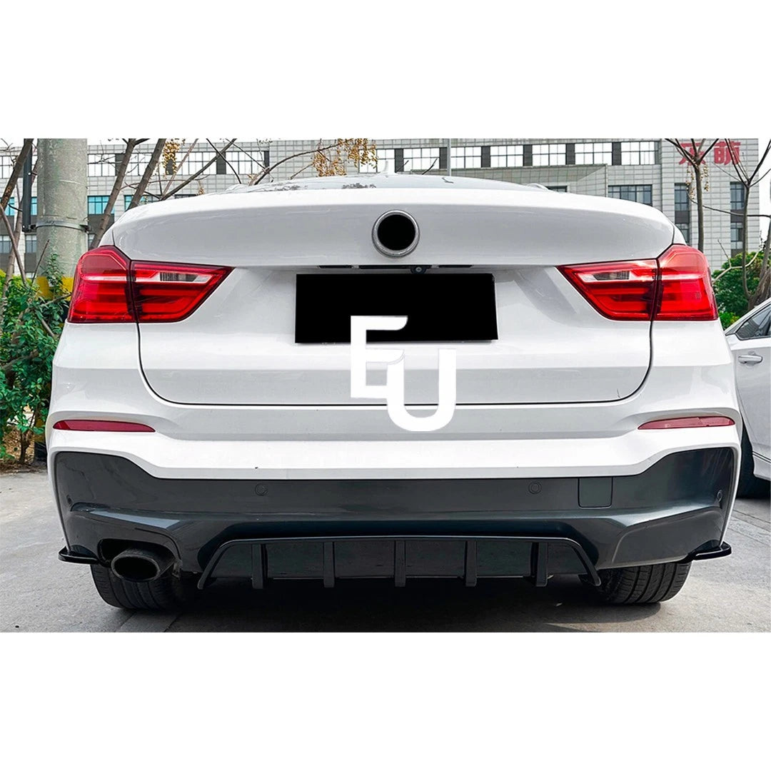 FOR BMW X4 F26 M SPORT REAR BUMPER DIFFUSER LIP KIT COVER GLOSS BLACK 2014-2018