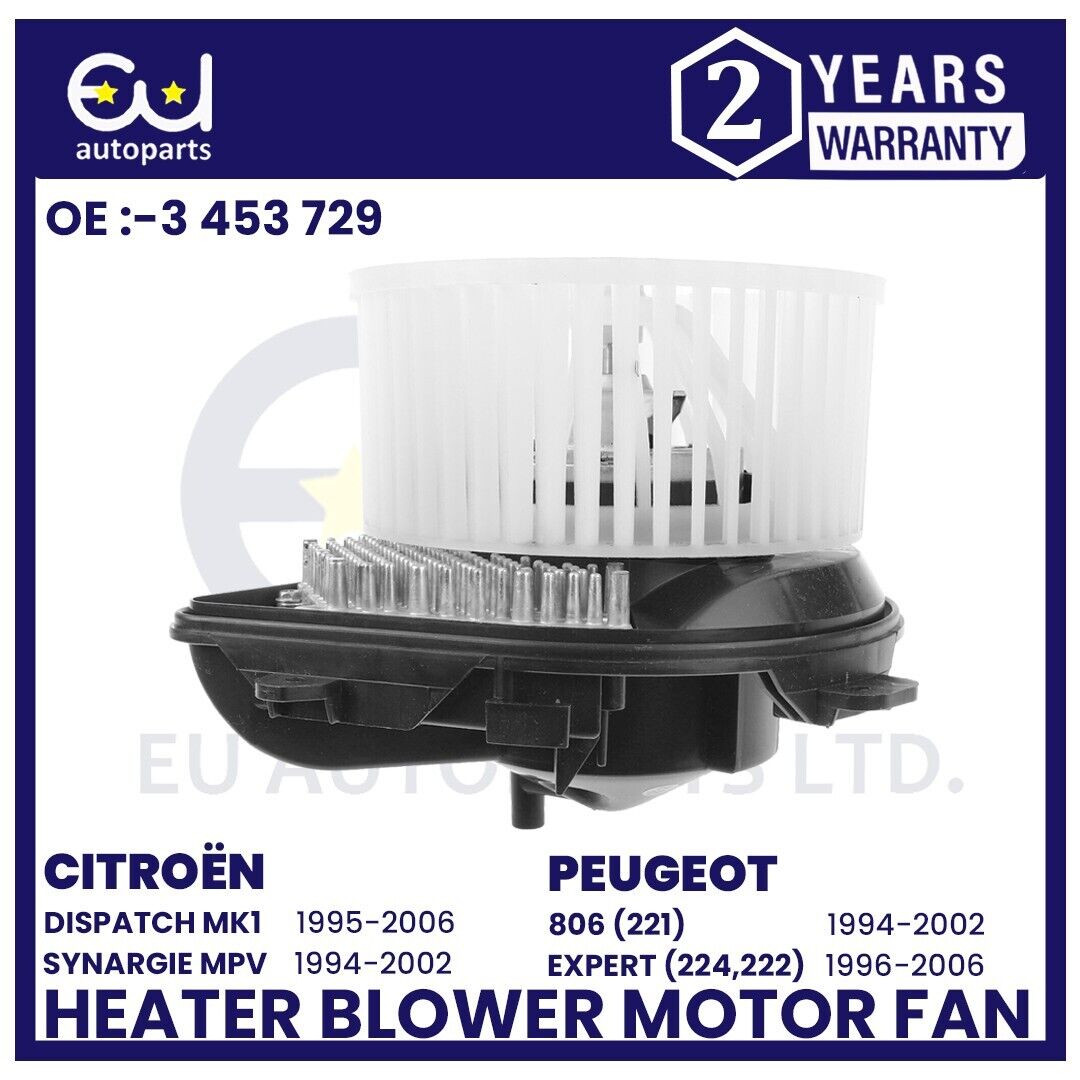 HEATER BLOWER MOTOR FAN W/ RESISTOR LEFT FOR CITROEN DISPATCH PEUGEOT EXPERT 806