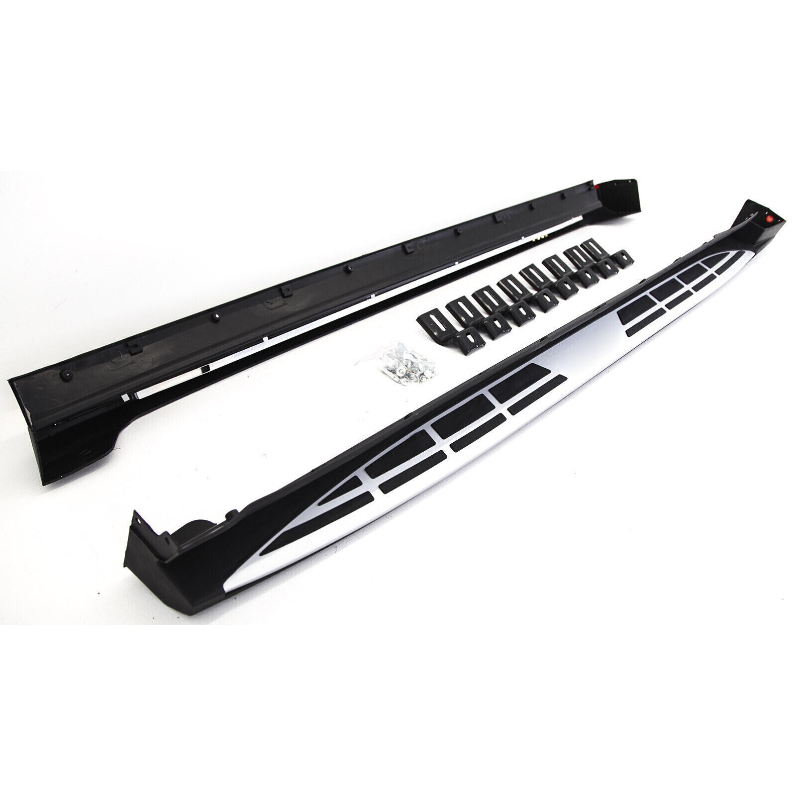 PAIR RUNNING BOARDS SIDE STEPS FOR HYUNDAI SANTA FE MK3 2013 - 2018 OEM STYLE