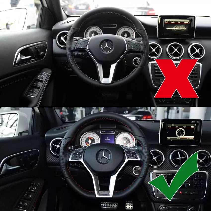 STEERING WHEEL TRIM COVER FOR MERCEDES C E CLASS W204 W212 W117 C63 E63 GLOSS