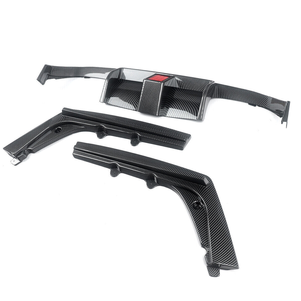 FOR BMW F80 M3 F82 F83 M4 CARBON LOOK F1 STYLE REAR DIFFUSER W/ LIGHT 2013-2020