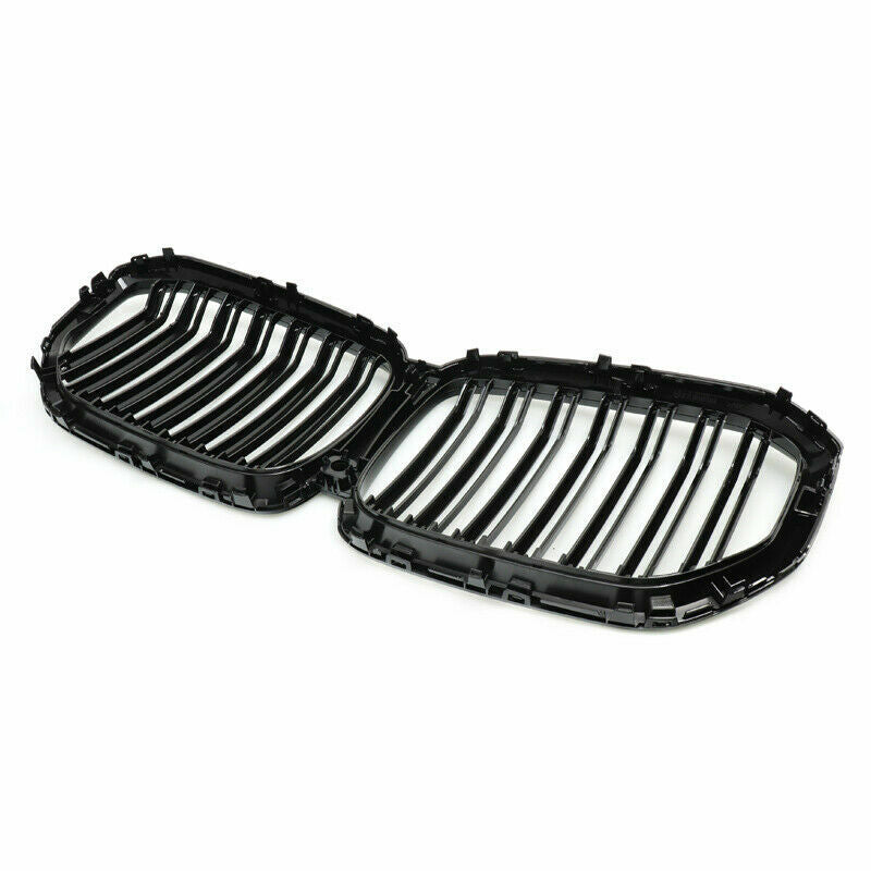 FOR BMW X5 G05 GLOSS BLACK TWIN DUAL SLAT KIDNEY GRILL GRILLE 2018 ONWARDS MODEL