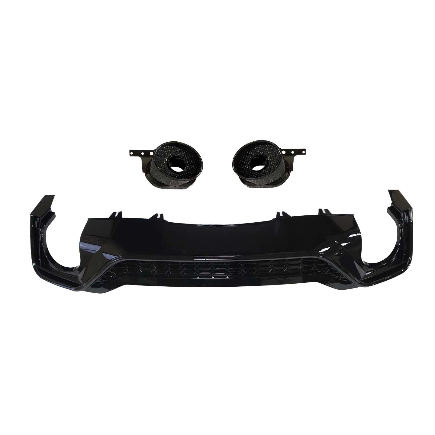 FOR AUDI A5 S5 B9.5 F5 S-LINE RS5 LOOK HONEYCOMB REAR DIFFUSER W/PIPES 2020-24