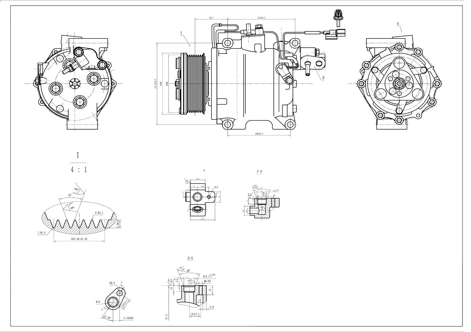 AIR CONDITIONING A/C COMPRESSOR FOR MITSUBISHI OUTLANDER II MK2 LANCER MK8