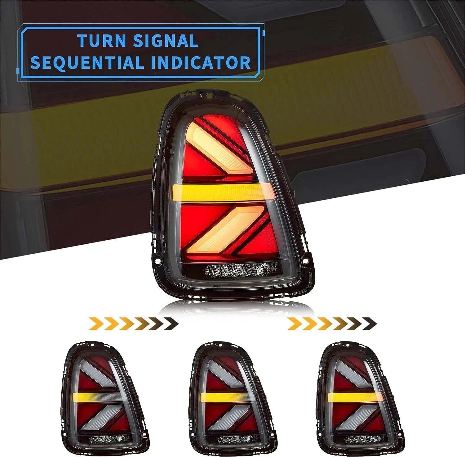 SMOKED LED REAR TAIL LAMP LIGHTS FOR MINI R56 R57 R58 R59 2007-15 UNION JACK