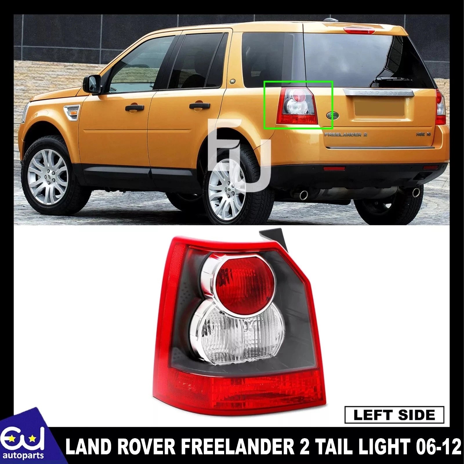FOR LAND ROVER FREELANDER 2 REAR LIGHT BLACK LEFT TAIL LAMP PASSENGER N/S 06-12