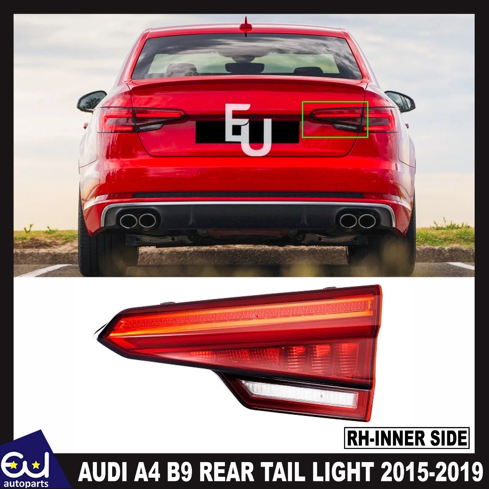 FOR AUDI A4 B9 15-19 SALOON REAR INNER RIGHT DRIVER RH SIDE LED TAIL LIGHT LAMP
