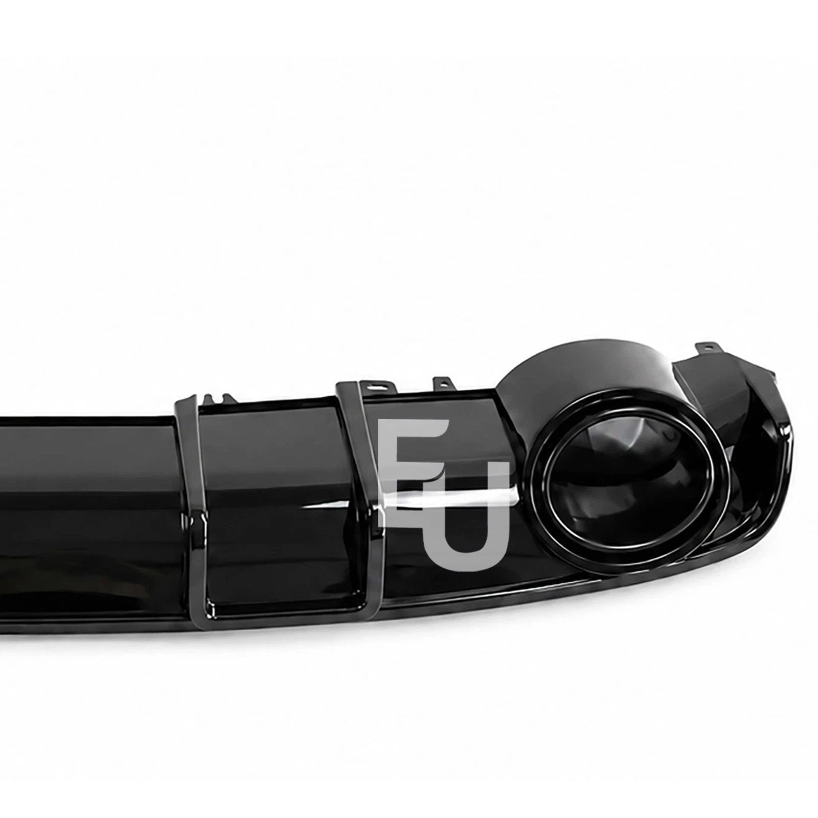 FOR AUDI A4 S4 B9 S-LINE RS4 LOOK REAR DIFFUSER W/TAILPIPE GLOSS BLACK 2015-2019