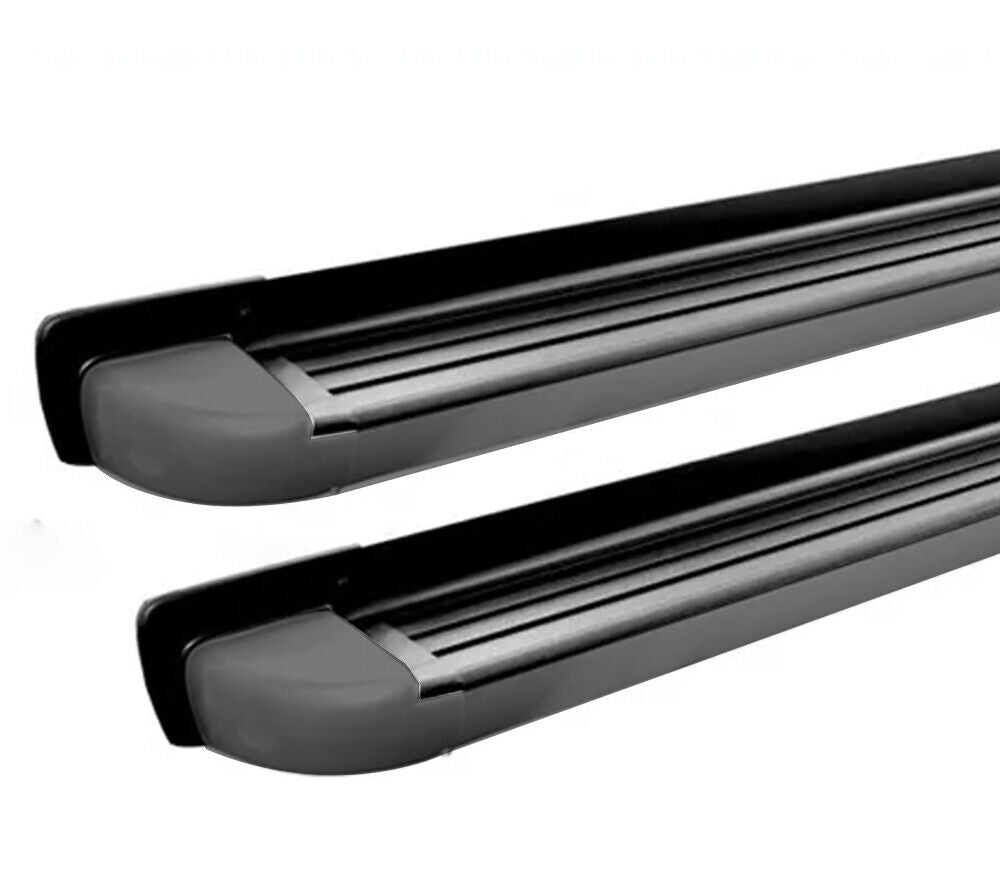 BLACK RUNNING BOARDS SIDE STEPS FOR NISSAN NAVARA NP300 2016-2022 + FITTING KIT