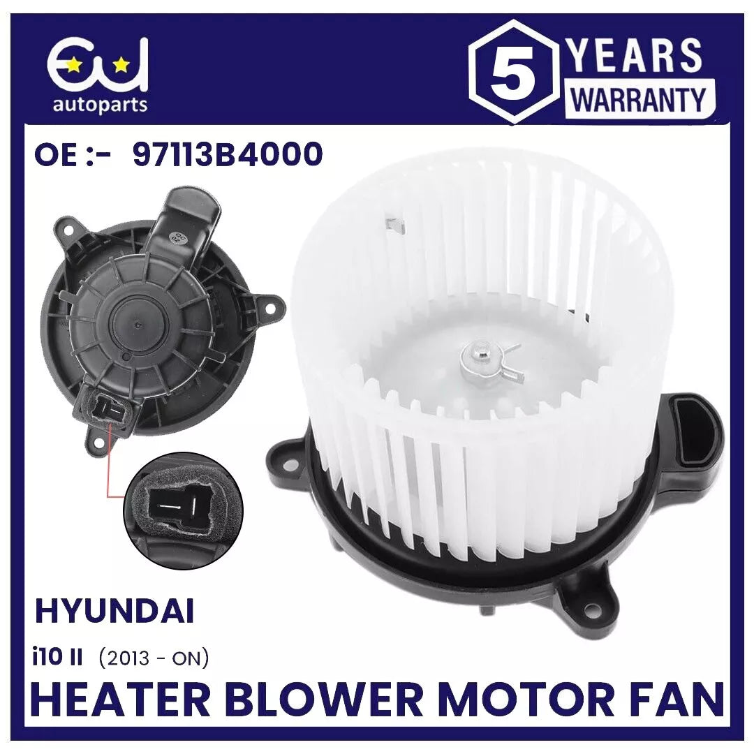 HEATER BLOWER MOTOR FAN FOR HYUNDAI I10 MK2 BA IA 2013-2023 1.0 1.2 97113-B4000