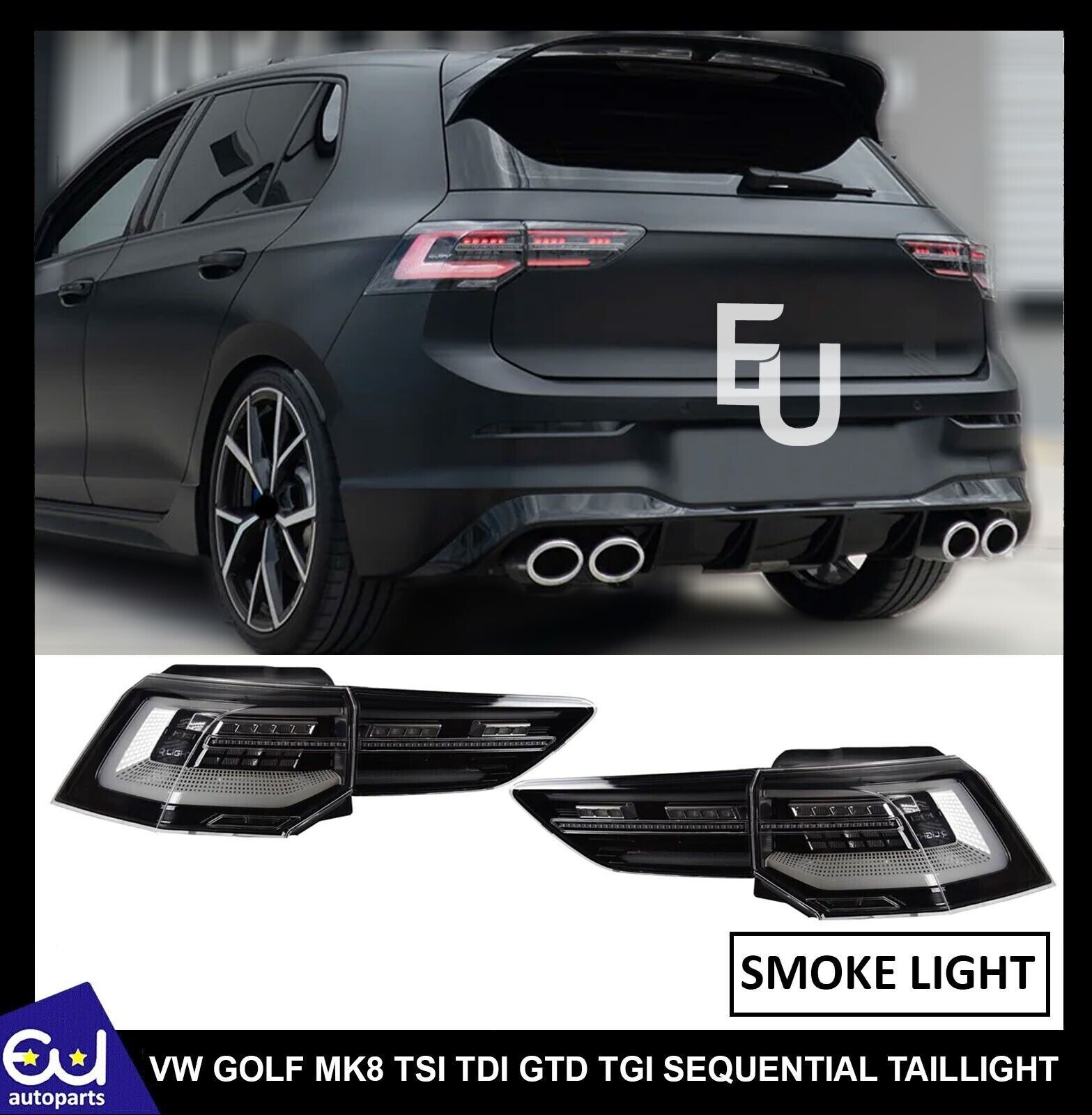 LED TAIL REAR LIGHTS LAMP ASSEMBLY FOR VOLKSWAGEN VW GOLF 8 MK8 TSI TD