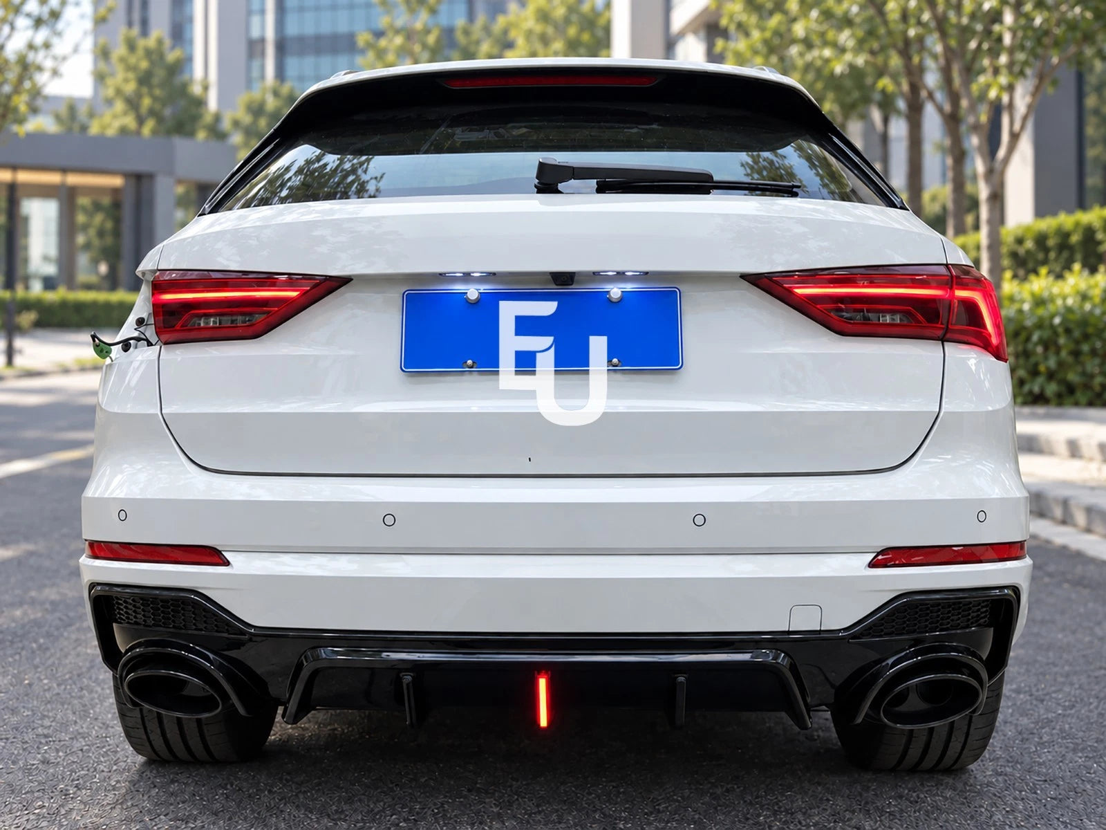 FOR AUDI Q3 F3 SQ3 SUV S-LINE RSQ3 LOOK REAR DIFFUSER W/LED TAILPIPES 2019-2025