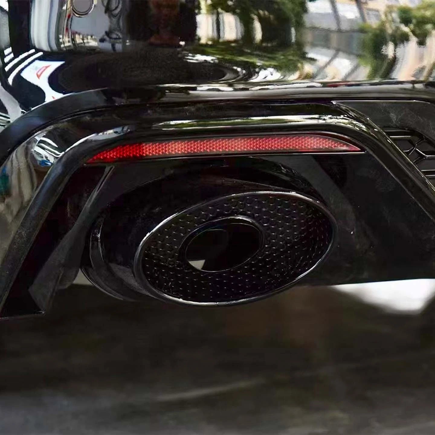 FOR AUDI A5 S5 B9.5 F5 S-LINE RS5 LOOK HONEYCOMB REAR DIFFUSER W/PIPES 2020-24