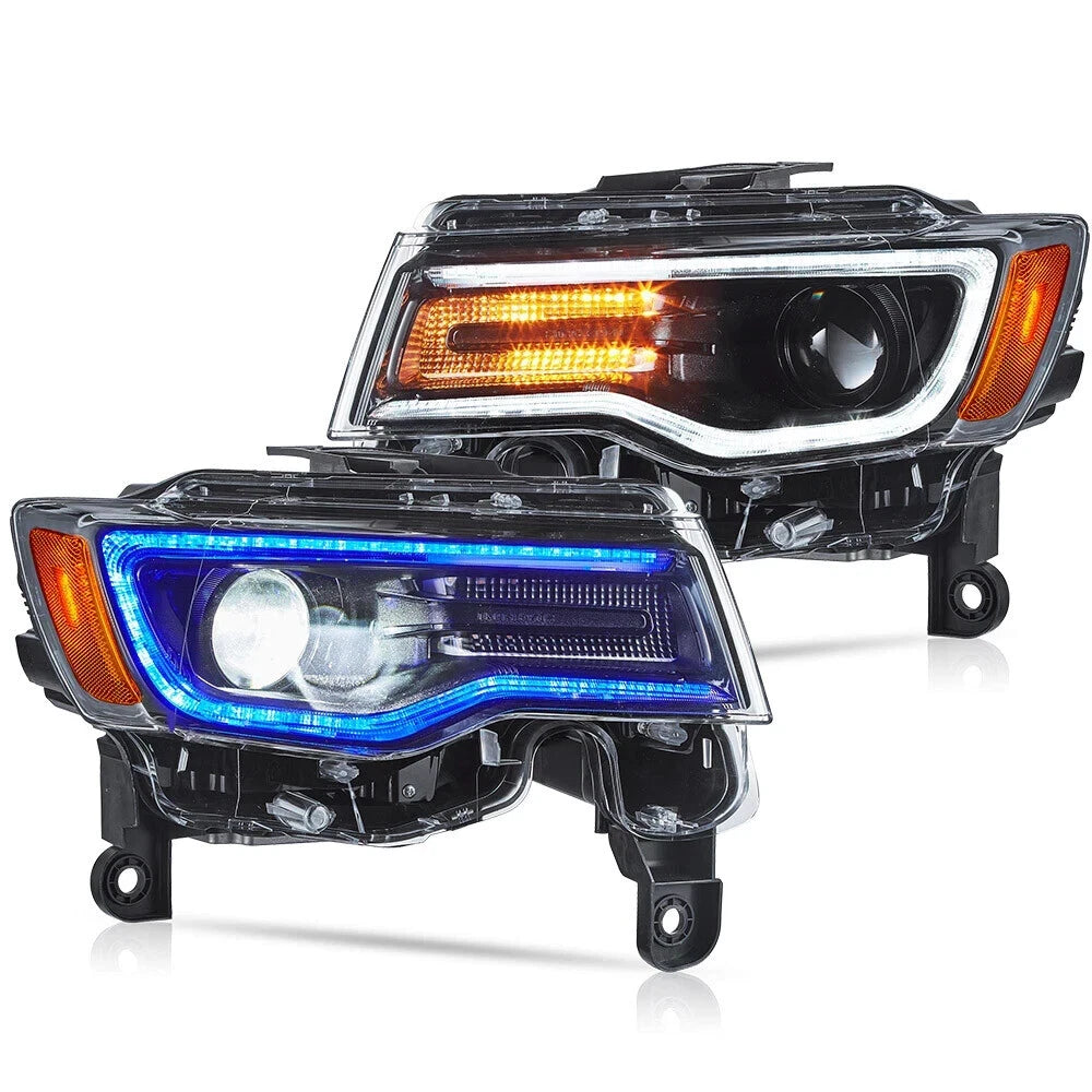 FOR JEEP GRAND CHEROKEE PROJECTOR FULL LED HEADLIGHTS LAMP DRL STARTUP 2014-2022