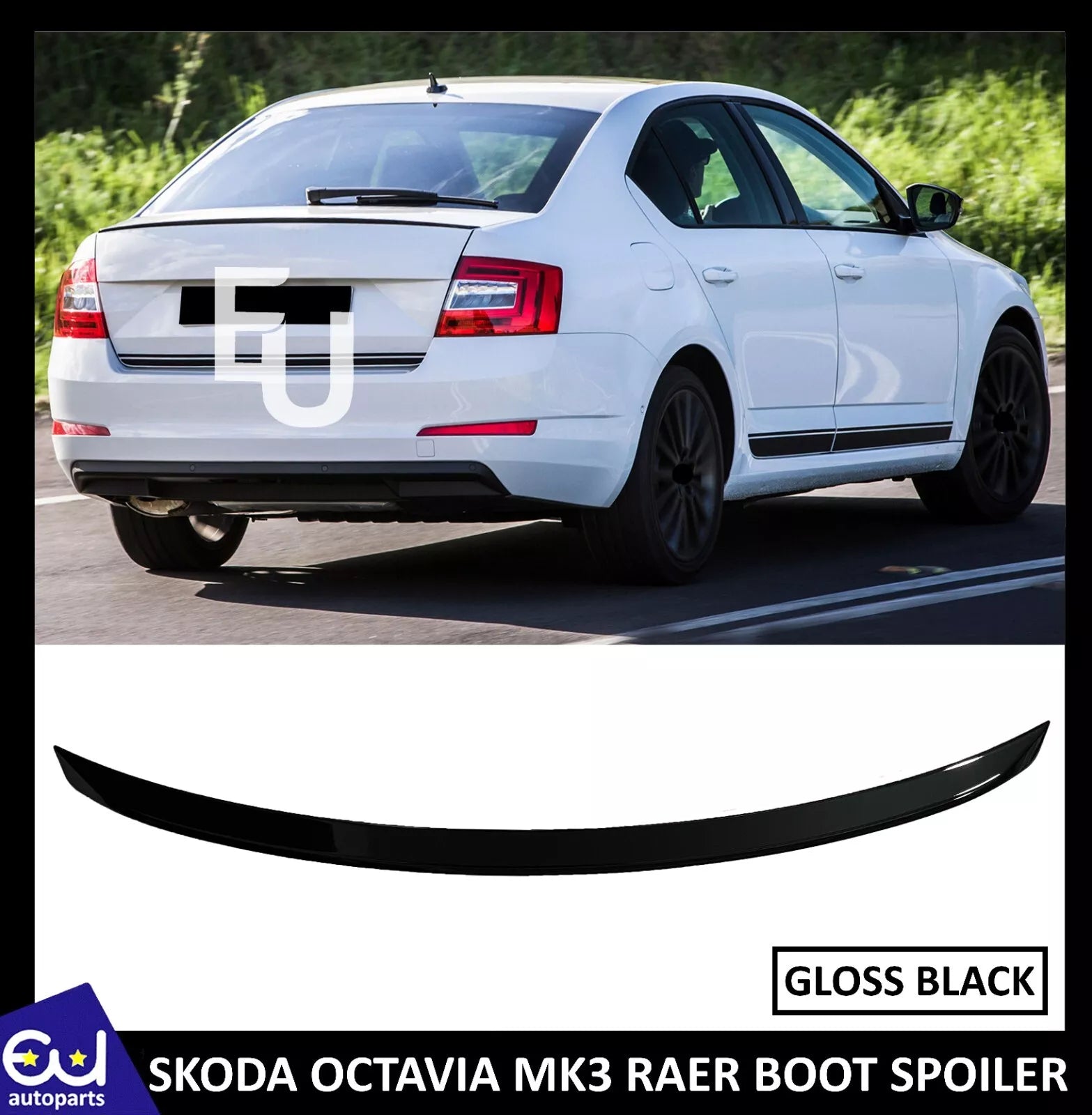 FOR SKODA OCTAVIA III MK3 5E RS STYLE GLOSS REAR TRUNK BOOT SPOILER LIP WING