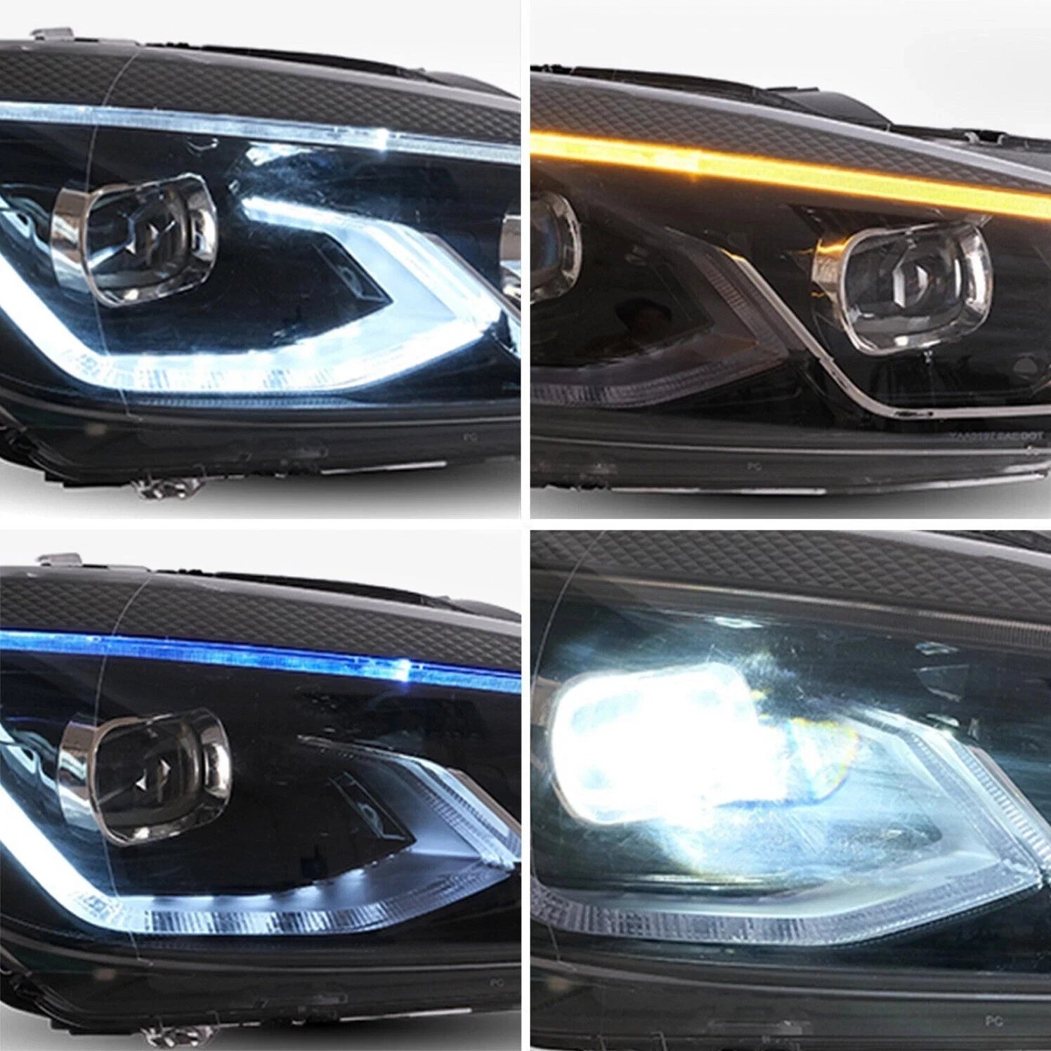 DYNAMIC SEQUENTIAL LED PROJECTOR HEAD LIGHT LIGHTS LAMP FOR VW GOLF 6 MK6 2008+