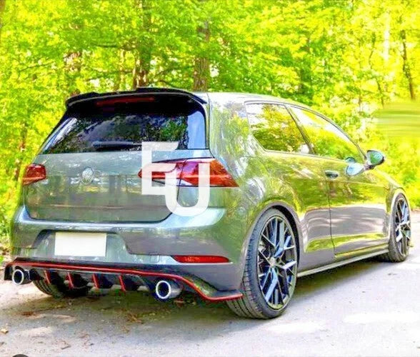 REAR ROOF SPOILER WING FOR VW GOLF MK7 MK7.5 VII GTI R GTD 14-19 GLOSS BLACK