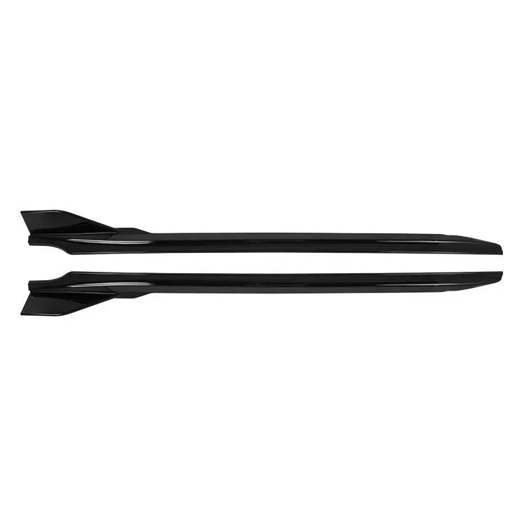 GLOSSY BLACK SIDE SKIRTS EXTENSION BLADES LIP SPOILER FOR BMW X1 F48 2016-2022