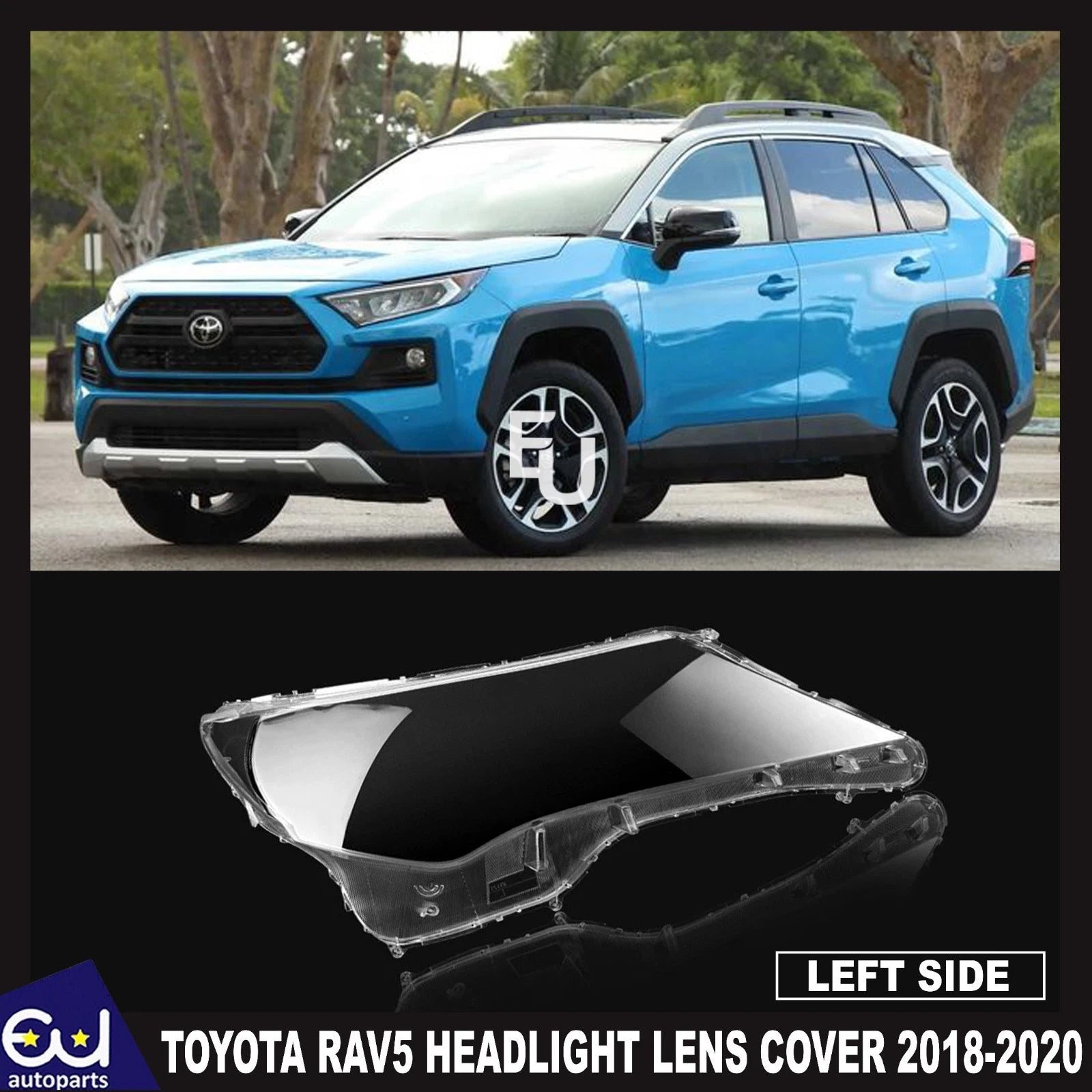 FOR TOYOTA RAV5 CLEAR HEADLIGHT LENS SHELL LAMPSHADE LEFT PASSENGER 2018-2020