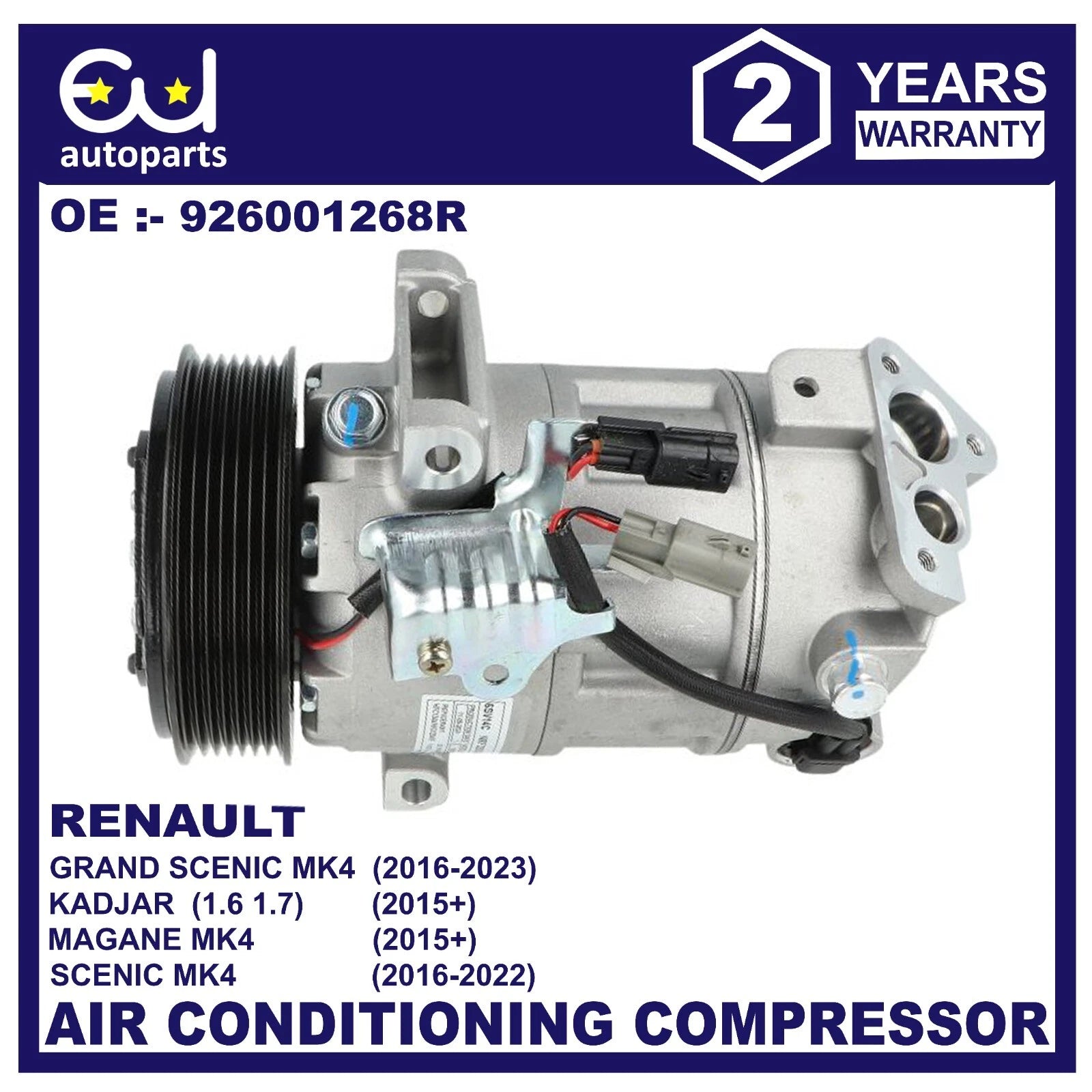 AIR CON A/C COMPRESSOR PUMP FOR RENAULT GRAND SCENIC MEGANE MK4 1.2 1.3 1.6 1.7