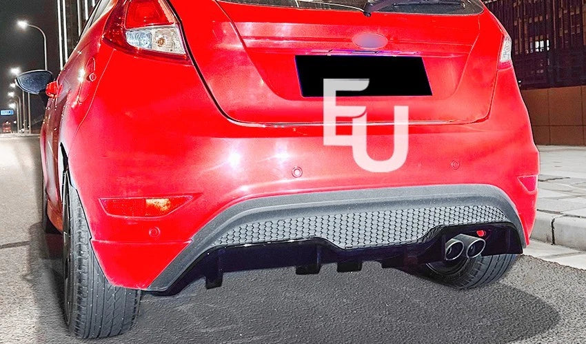 FOR FORD FIESTA ST MK7 REAR DIFFUSER LIP VALANCE BUMPER GLOSS BLACK 2012-2017