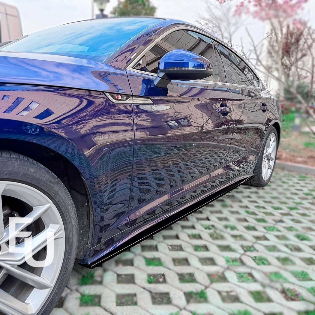 FOR AUDI A5 S-LINE F5 SPORTBACK PAIR SIDE SKIRTS GLOSS BLACK FACELIFT 2020-2024