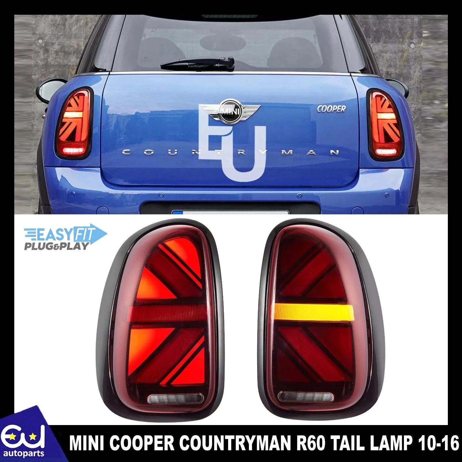FULL LED TAIL LIGHTS LAMP FOR BMW MINI COOPER COUNTRYMAN R60 ANIMATION 2010-2016