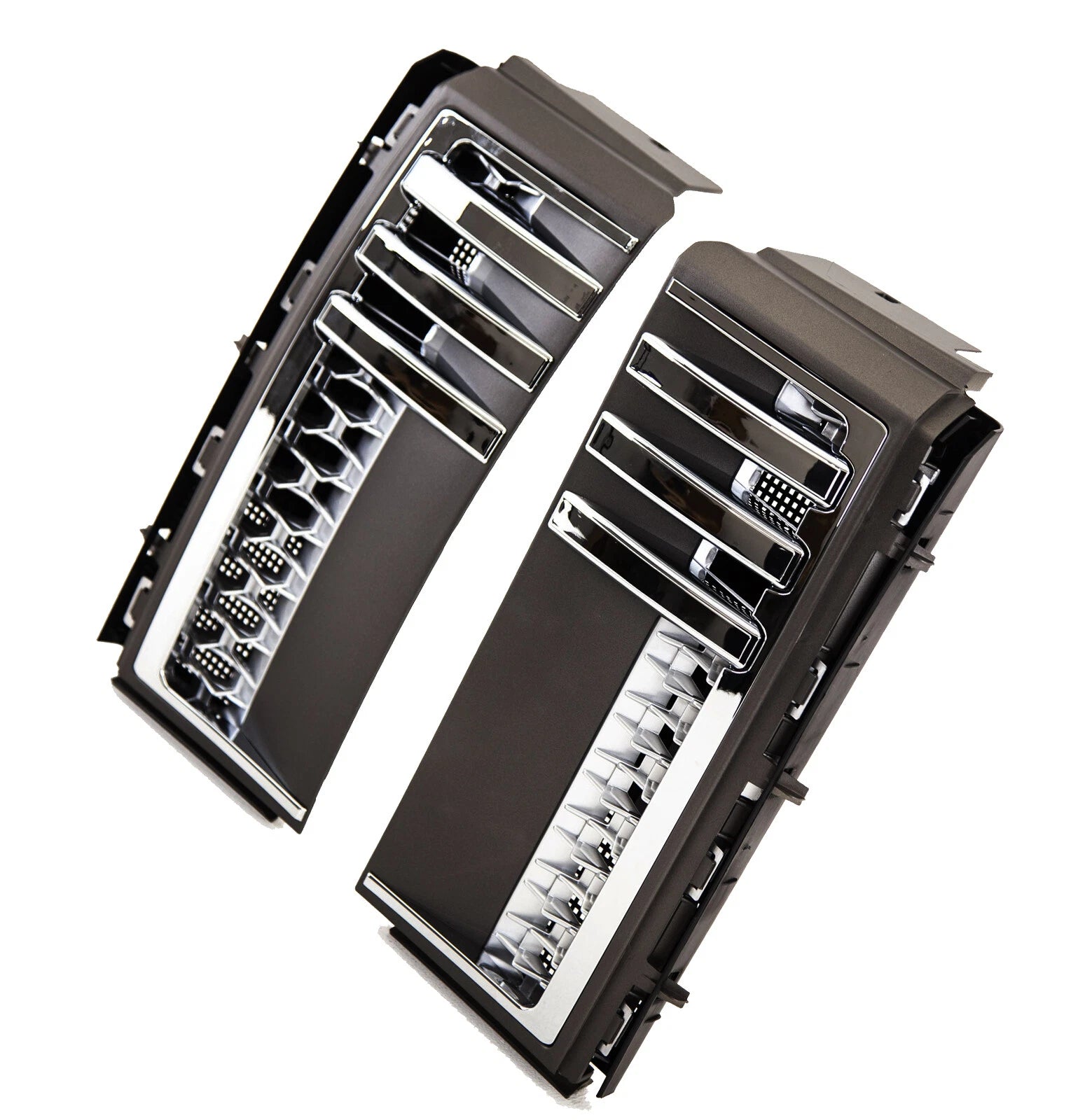 FOR RANGE ROVER L322 VOGUE 05-12 SIDE VENTS IN GLOSS BLACK & CHROME WING GRILLES