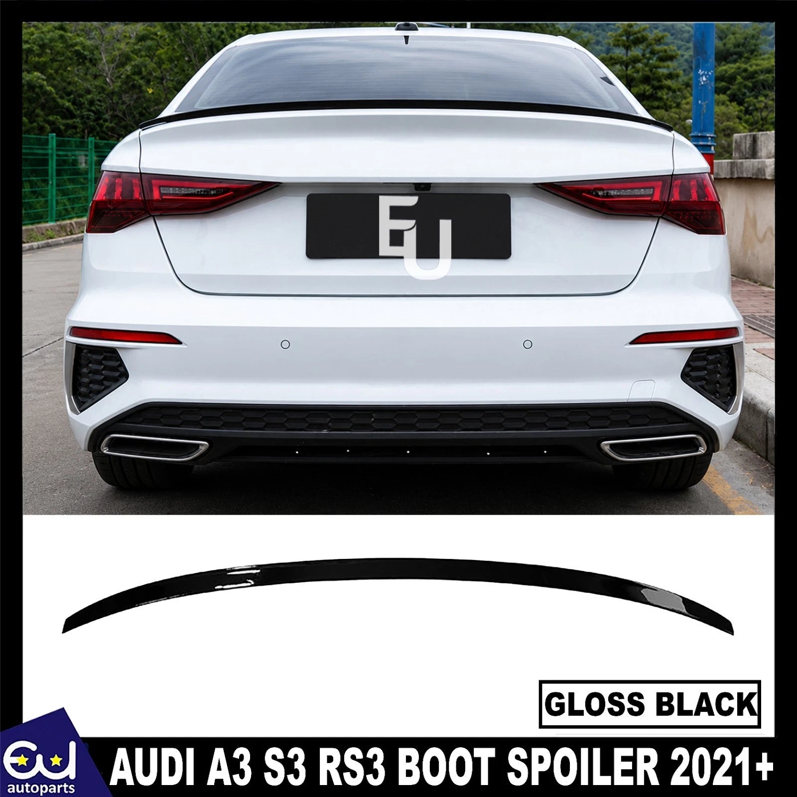REAR BOOT SPOILER LIP WING A3 S3 RS3 STYLE FOR AUDI 2021 AUDI A3(8Y) SEDAN 2021+
