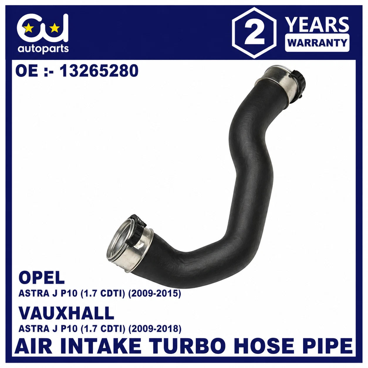 FOR VAUXHALL OPEL ASTRA J MK6 1.7 CDTI LEFT INTERCOOLER PIPE 13265280 2009-2018