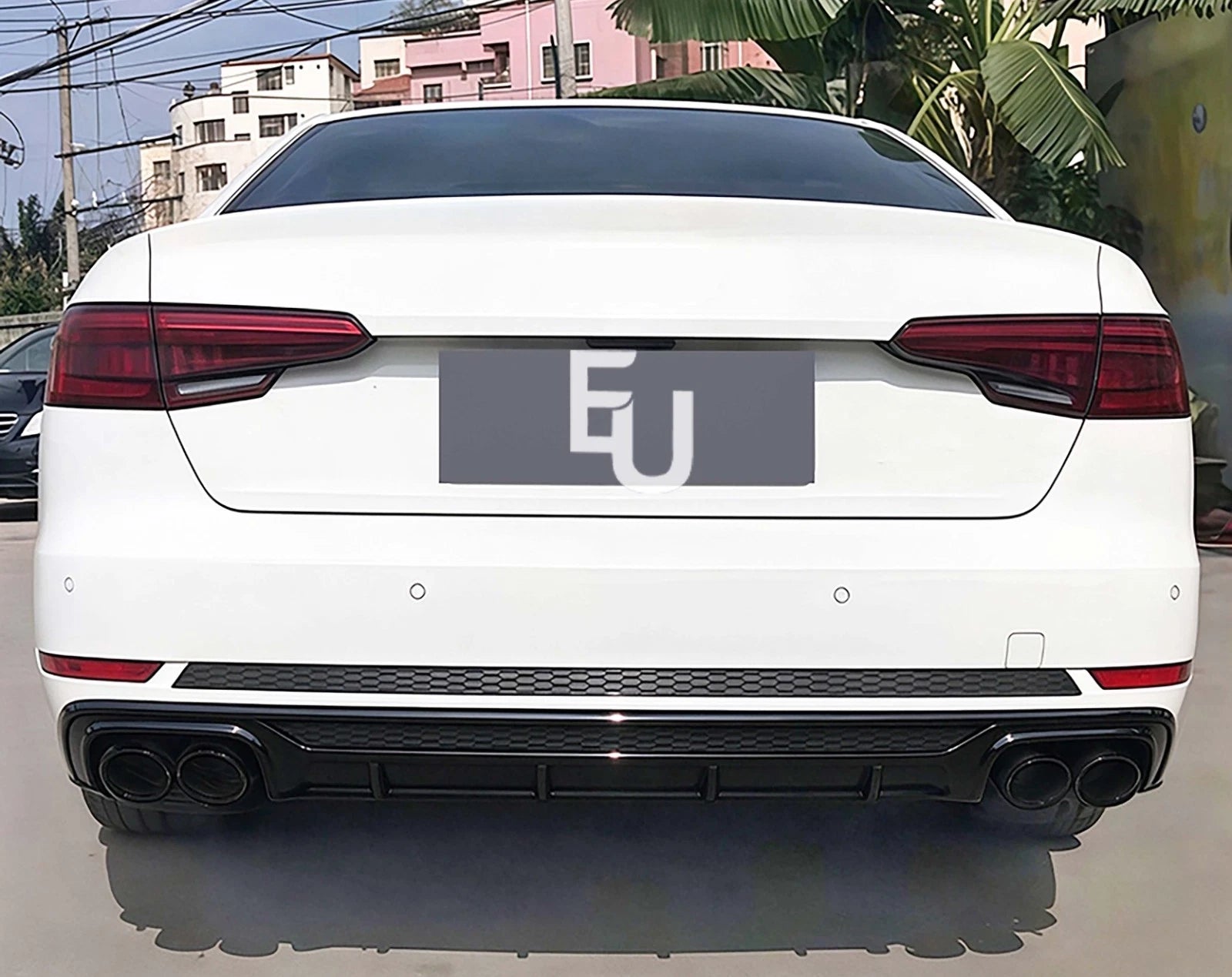 FOR AUDI A4 S4 B9 S LINE PRE-LCI REAR DIFFUSER TAILPIPES GLOSS BLACK 2015-2019