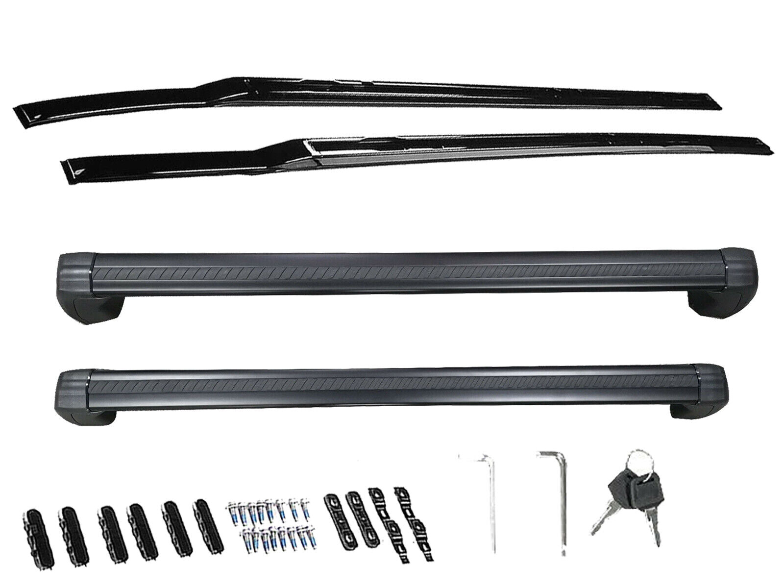 FOR LAND ROVER DEFENDER 110 L663 ROOF RACK ROOF RAIL CROSS BARS LOCK BLACK 20+