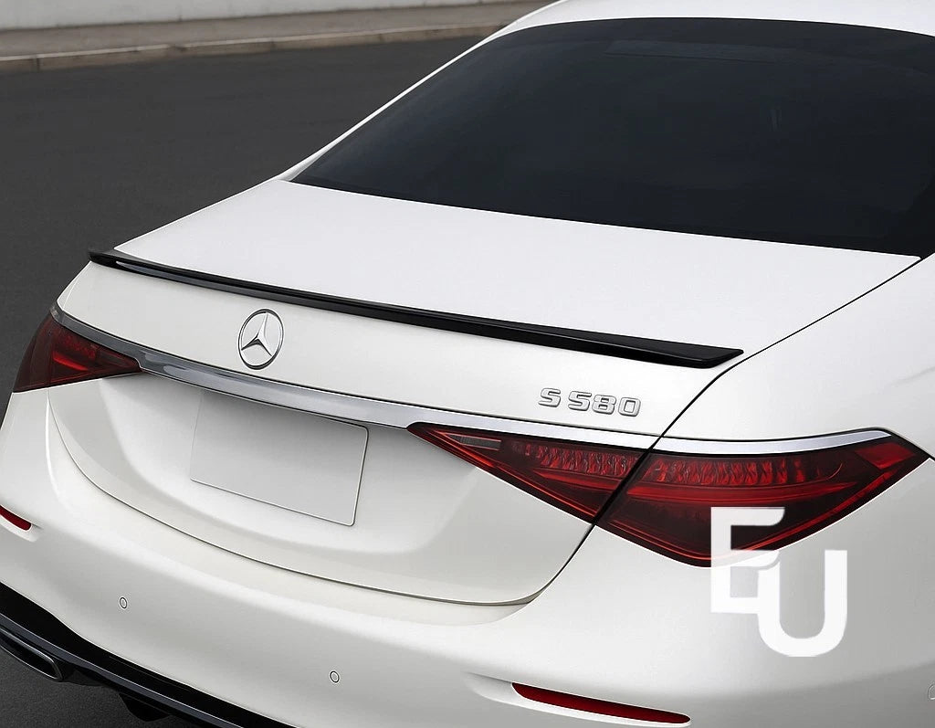 REAR BOOT TRUNK SPOILER WING LIP FOR MERCEDES S CLASS W223 2021+ GLOSS BLACK