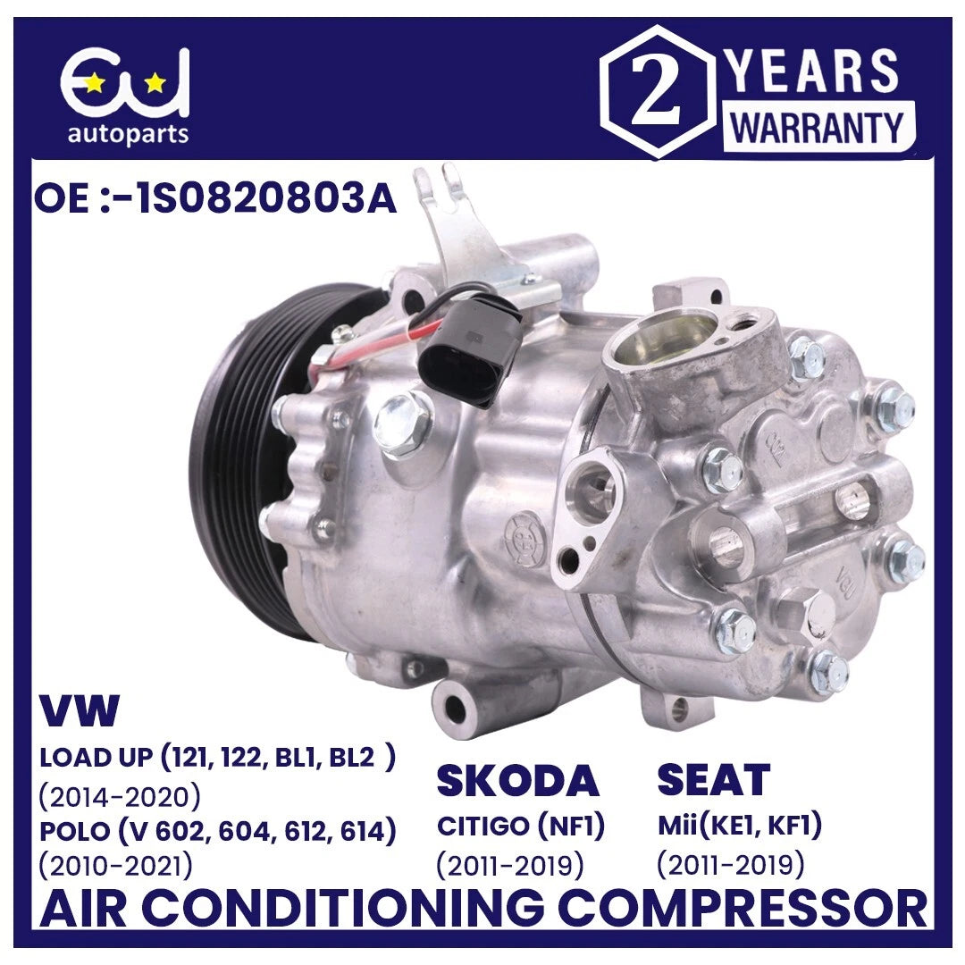 AIR CON A/C COMPRESSOR FOR SEAT MII KE1 KF1 SKODA CITIGO NF1 VW LOAD UP POLO V