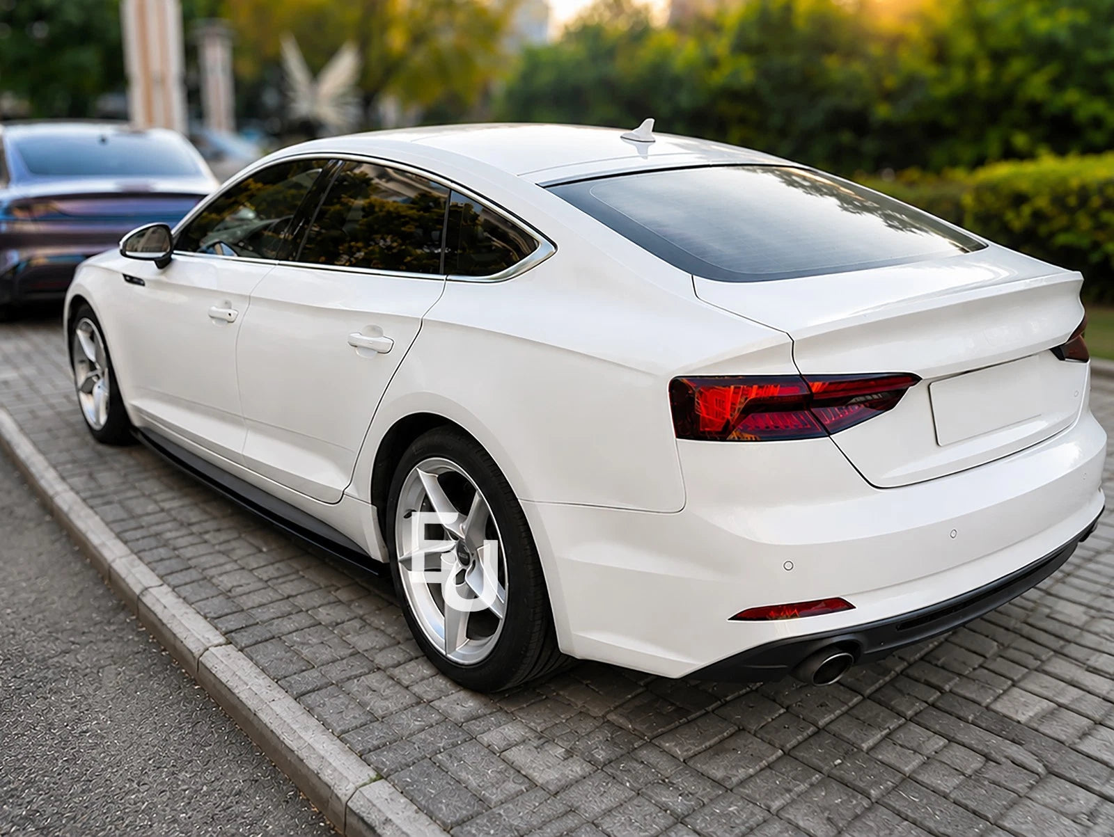 FOR AUDI A5 S LINE S5 F5 SPORTBACK SIDE SKIRT EXTENSION LIP GLOSS BLACK 2017-20