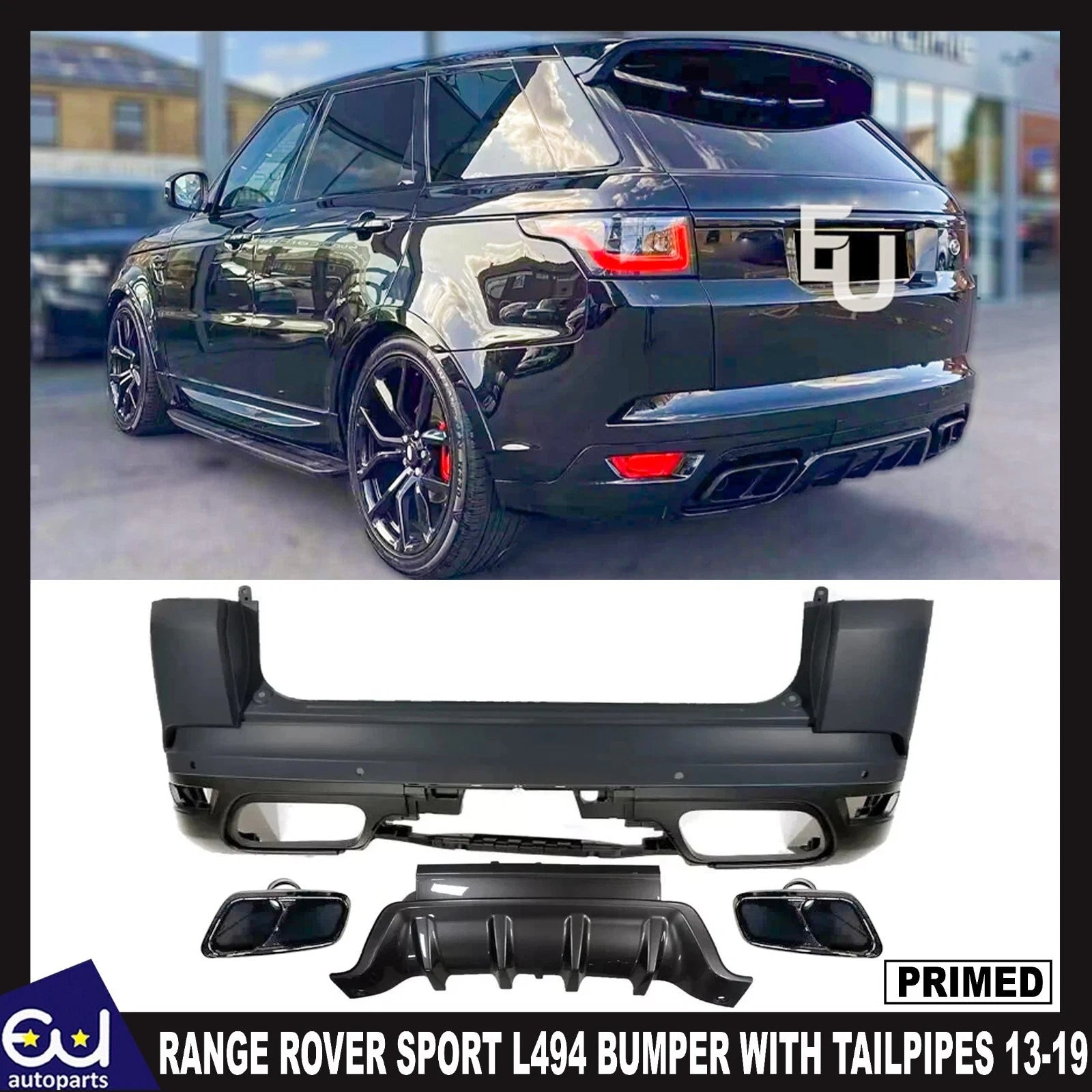 FOR RANGE ROVER SPORT L494 SVR STYLE REAR BUMPER BODY KIT BODYKIT TAILPIPE 13-19