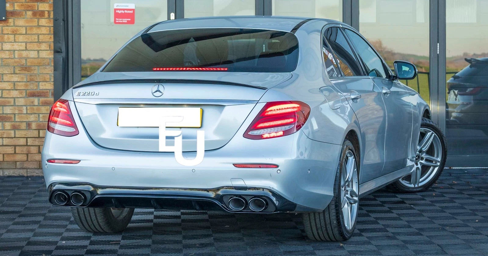 FOR MERCEDES E CLASS W213 E53 LOOK AMG REAR BUMPER DIFFUSER W/ TAILPIPES BLACK