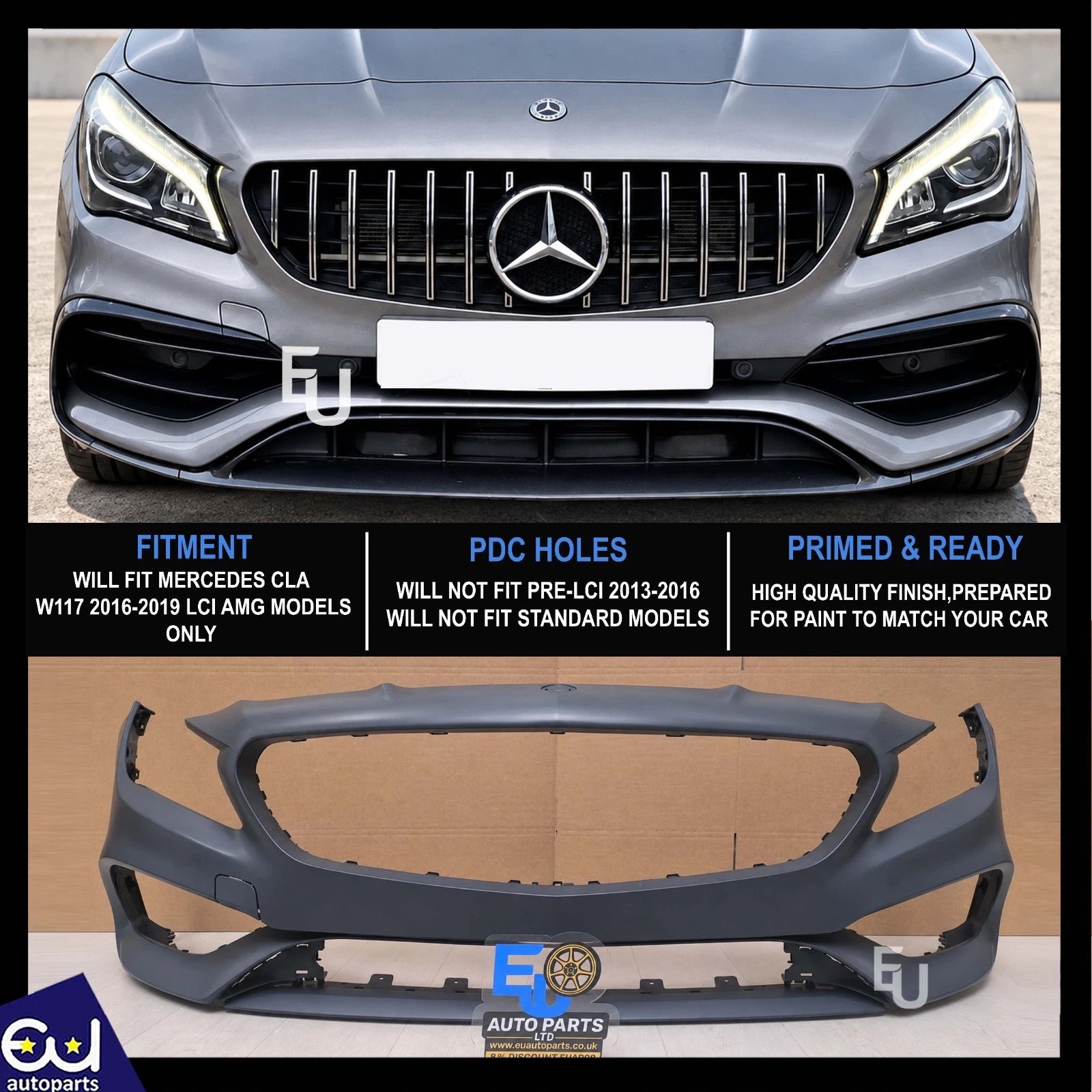 NEW FRONT BUMPER FOR MERCEDES CLA AMG W117 FACELIFT 2016-2019 LCI A1178856700