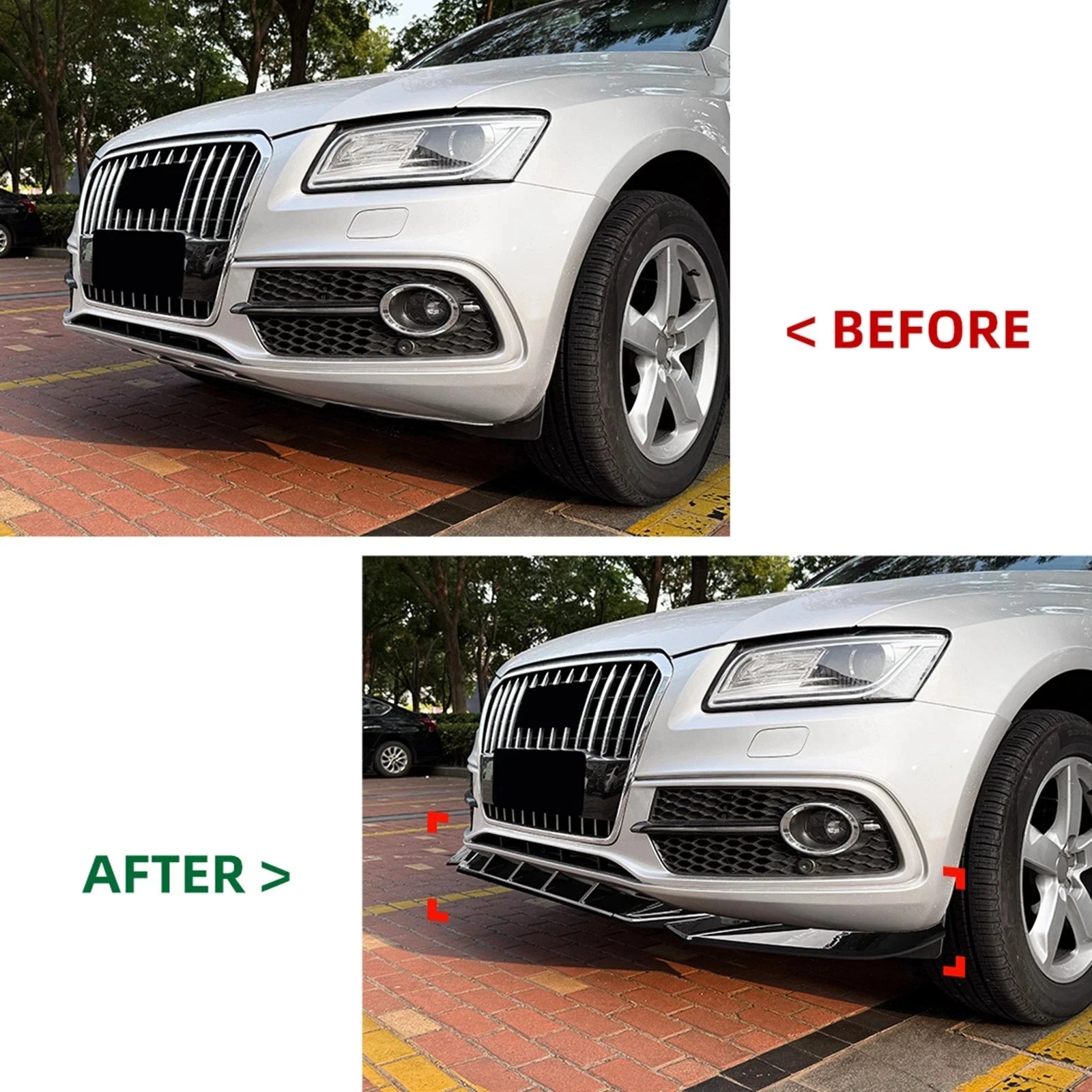 FOR AUDI Q5 8R SQ5 FRONT BUMPER SPOILER LIP SPLITTER GLOSS BLACK 2013-2016