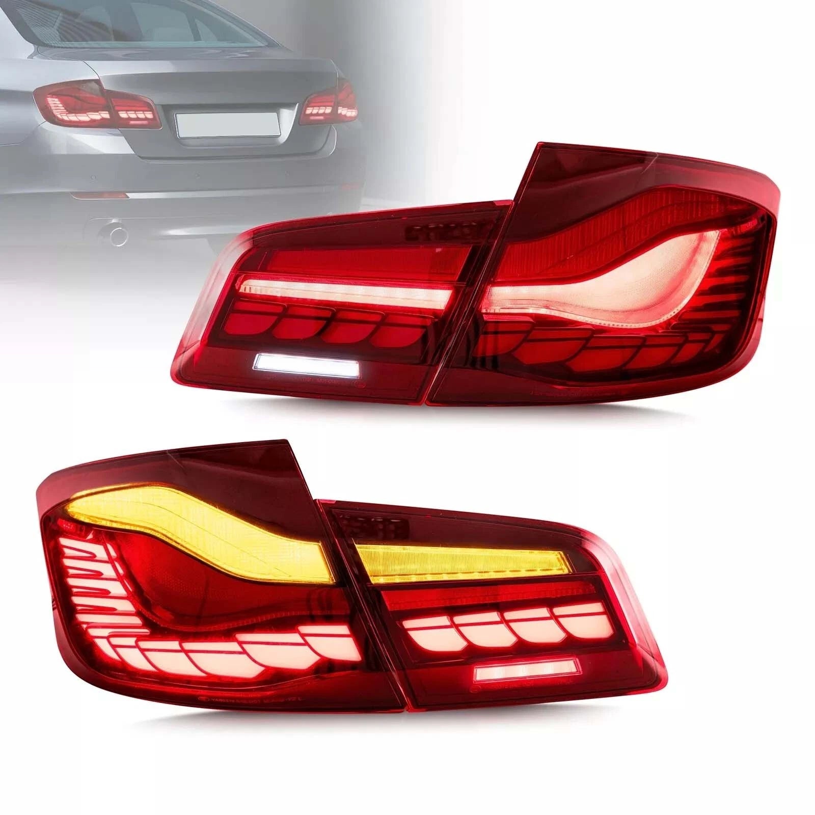 LED GTS TAIL LIGHTS FOR 5 SERIES BMW F10 F18 2011-2017 M5 W/ANIMATION REAR LAMPS