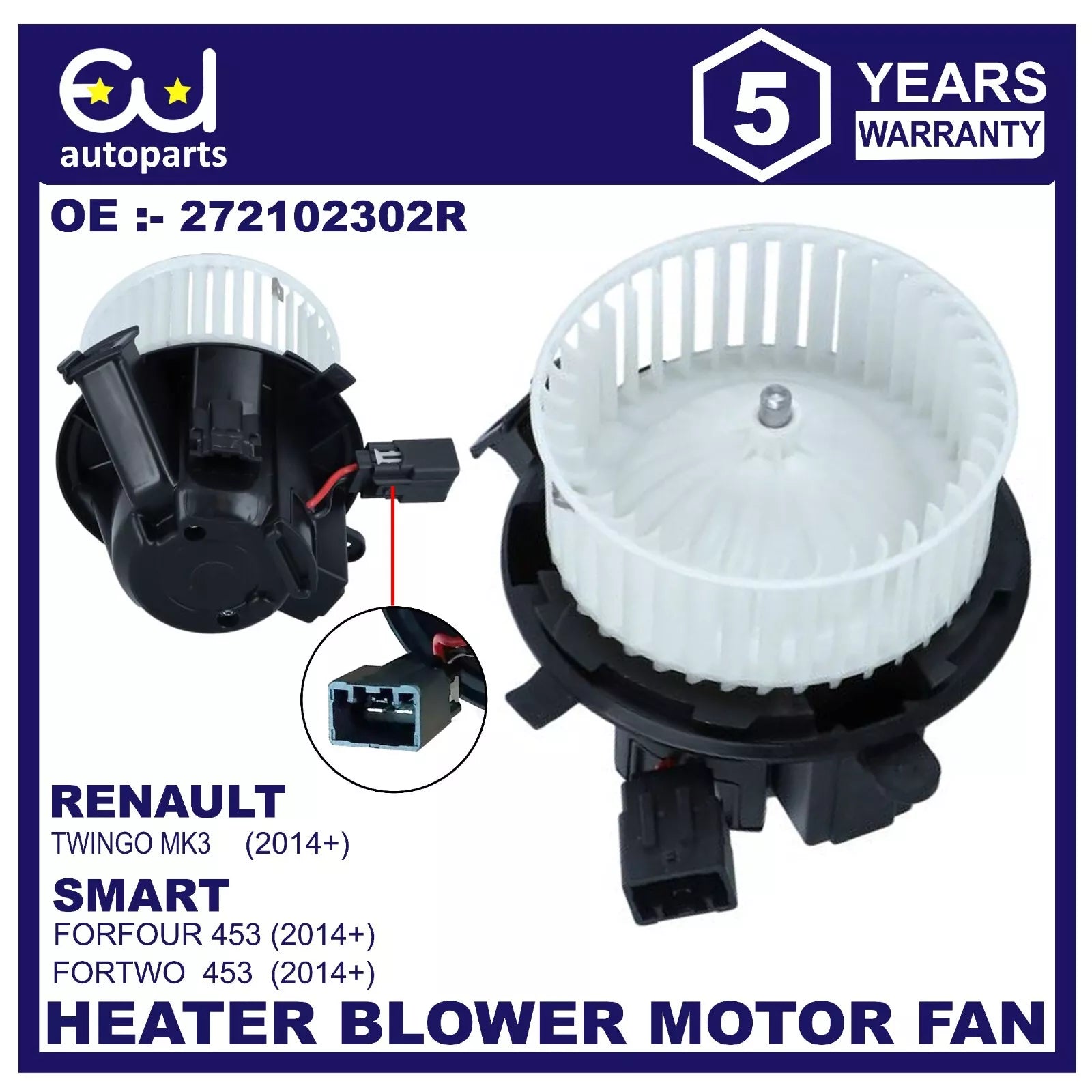HEATER BLOWER MOTOR FAN FOR RENAULT TWINGO MK3 SMART FORTWO FORFOUR 453 0.9 1.0