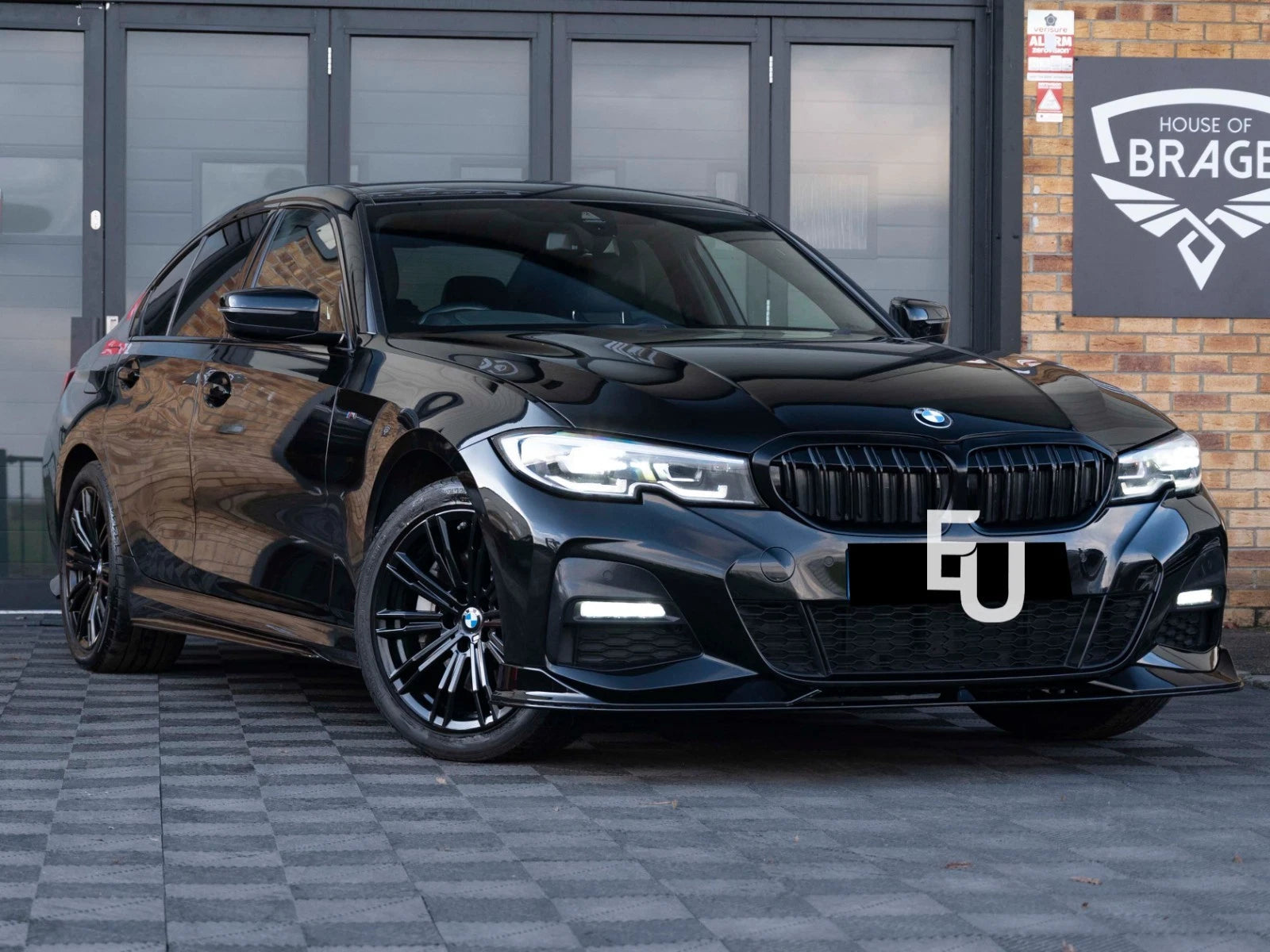 FOR BMW 3 SERIES G20 G21 AC STYLE FRONT SPLITTER LIP SPOILER GLOSS BLACK 2018-21