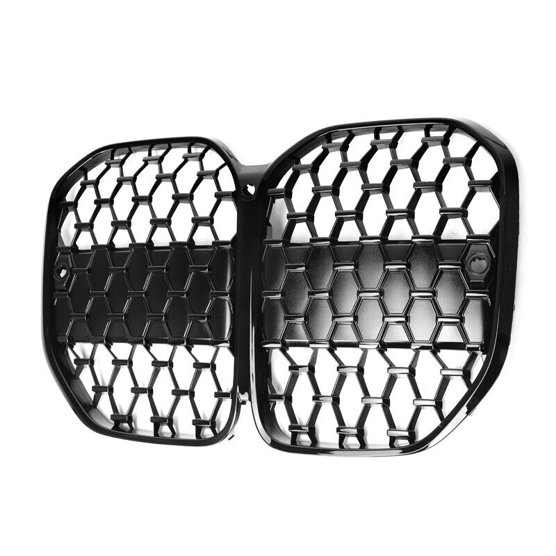 FOR BMW G22 G23 G26 4 SERIES KIDNEY GRILL GRILLE M4 DIAMOND STYLE 20+ ALL BLACK