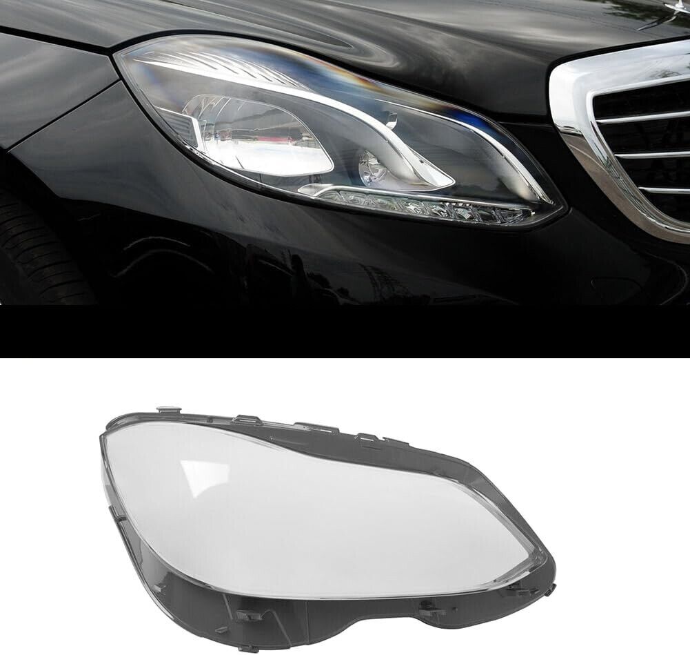 PAIR HEADLIGHT HEADLAMP LENS COVER FOR MERCEDES BENZ E CLASS W212 S212 2013-2016