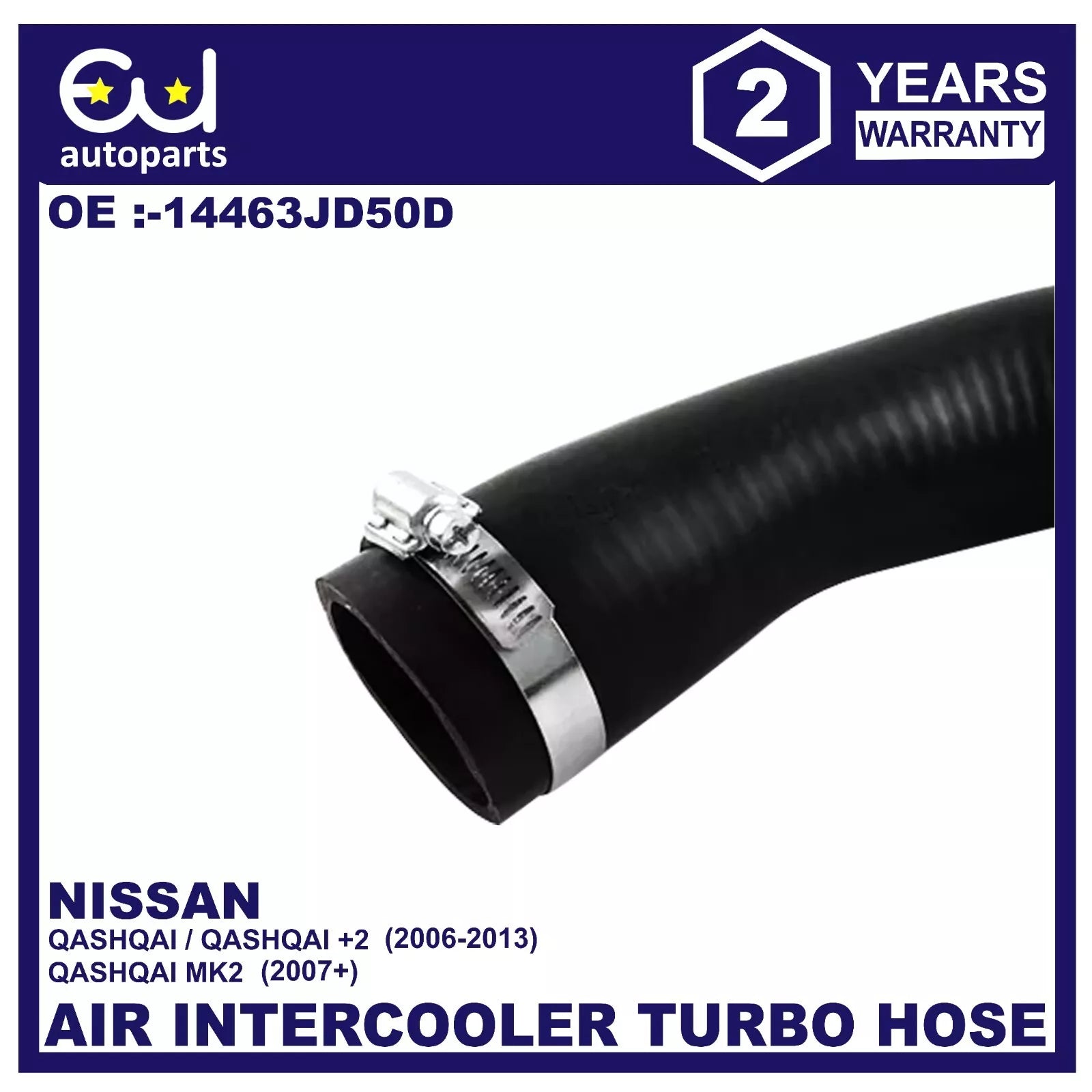 INTERCOOLER TURBO HOSE PIPE FOR NISSAN QASHQAI J10 J11 1.5 DCI 14463JD50D 2006+